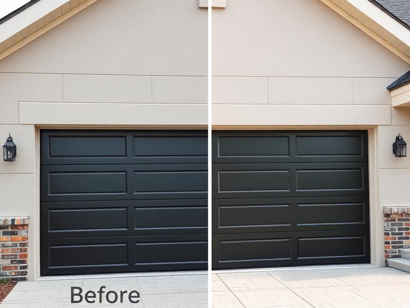 Professional garage door installation before and after comparison